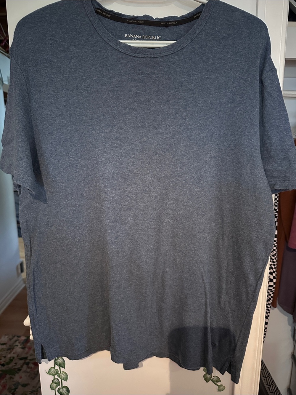 Banana Republic Men’s Short-Sleeve Crewneck T-Shirt - Heather Navy